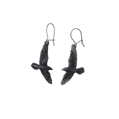 Alchemy England 1977 Black Raven Earrings