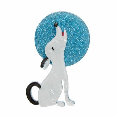 Erstwilder Ozzie The Orator (dog & moon) Brooch