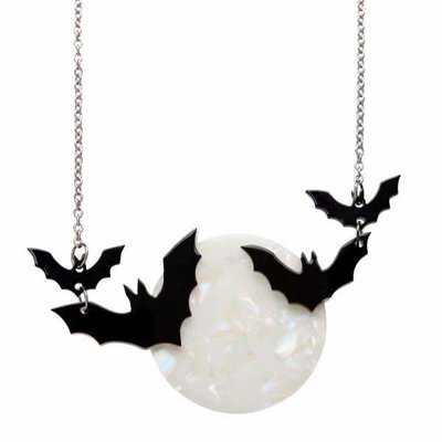Erstwilder Trick Or Treat Necklace (Moon & Bats)