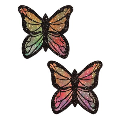 Pastease Monarch: Glitter Pastel Rainbow Butterfly Nipple Pasties