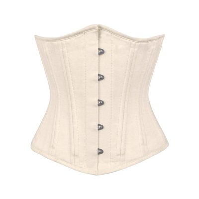 Vintage Goth Atarah Cream Cotton Herringbone Twill WT Underbust Corset - 22