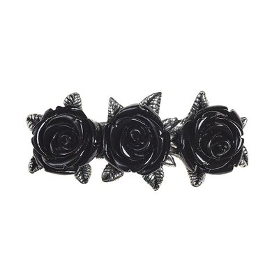 Alchemy England 1977 Wild Black Rose Hair Slide