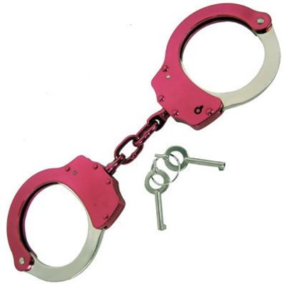 Metalic Pink & Chrome Handcuffs
