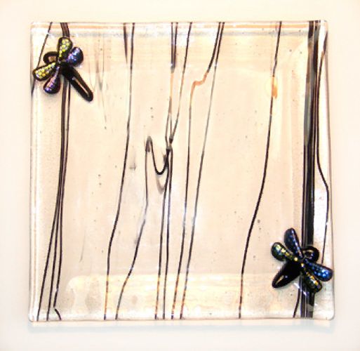 Dichroic Dragonfly Square Plate