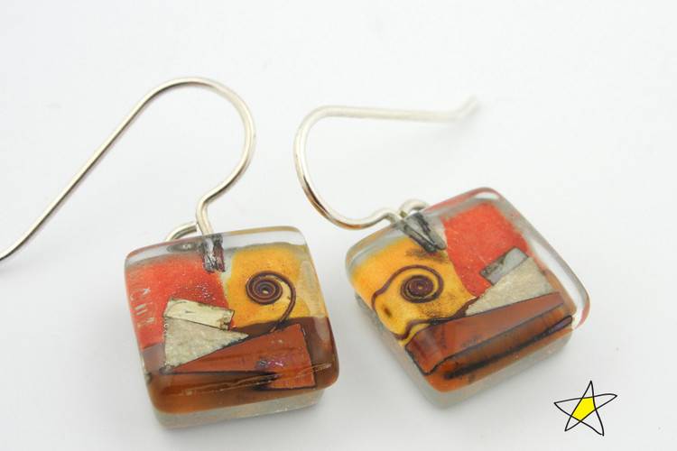 Santa Fe Snail Cube Earrings