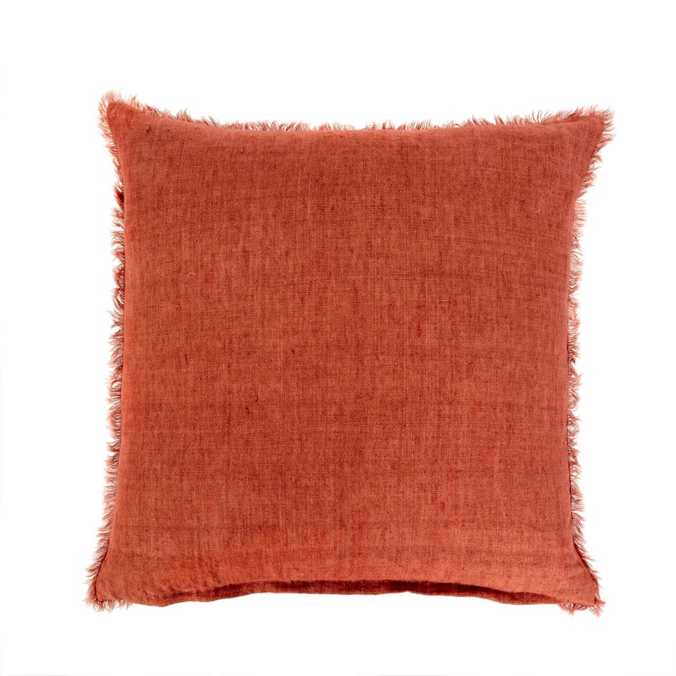 Indaba Lina Linen Pillow 24x24 Rust