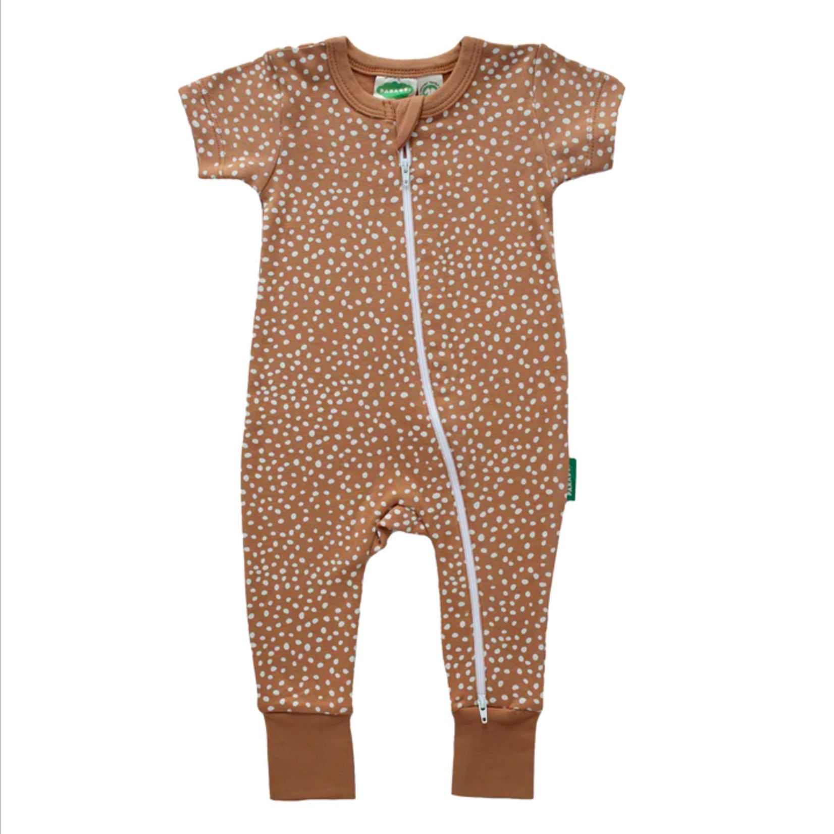 Parade Organics Baby Co. Parade Signature Print 2-Way Zip Short Sleeve Romper