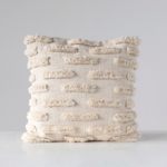 Creative Coop Cream Tufted Pillow, 20" x 20"