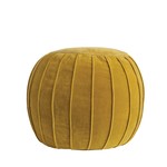 Creative Coop Pleated Pouf in Velvet Chartreuse