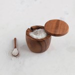 Creative Coop Acacia Jar with Swivel Lid + Spoon