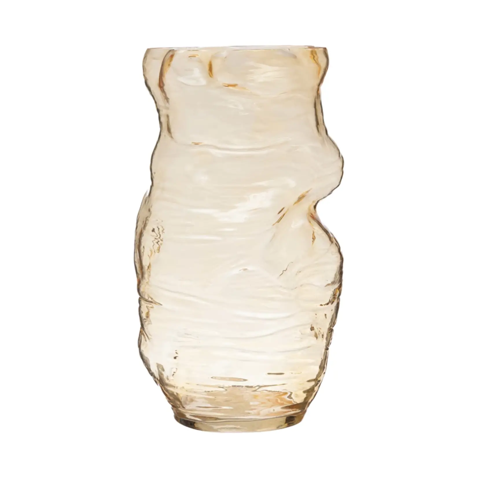 Bloomingville Blown Glass Amber Organic-shaped Vase