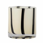 Bloomingville Black and White Stripe Glass Votive