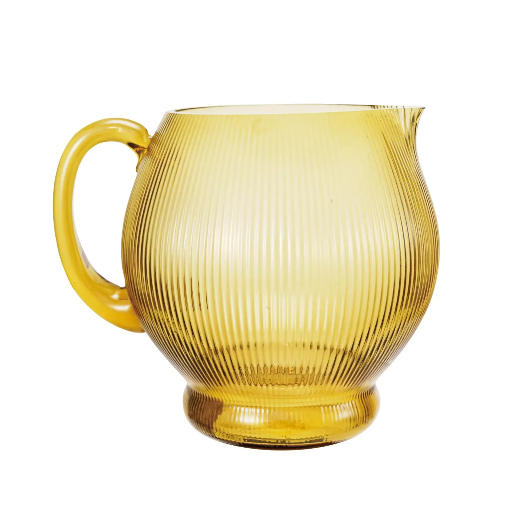 Bloomingville Fluted Glass Pitcher Amber 80oz
