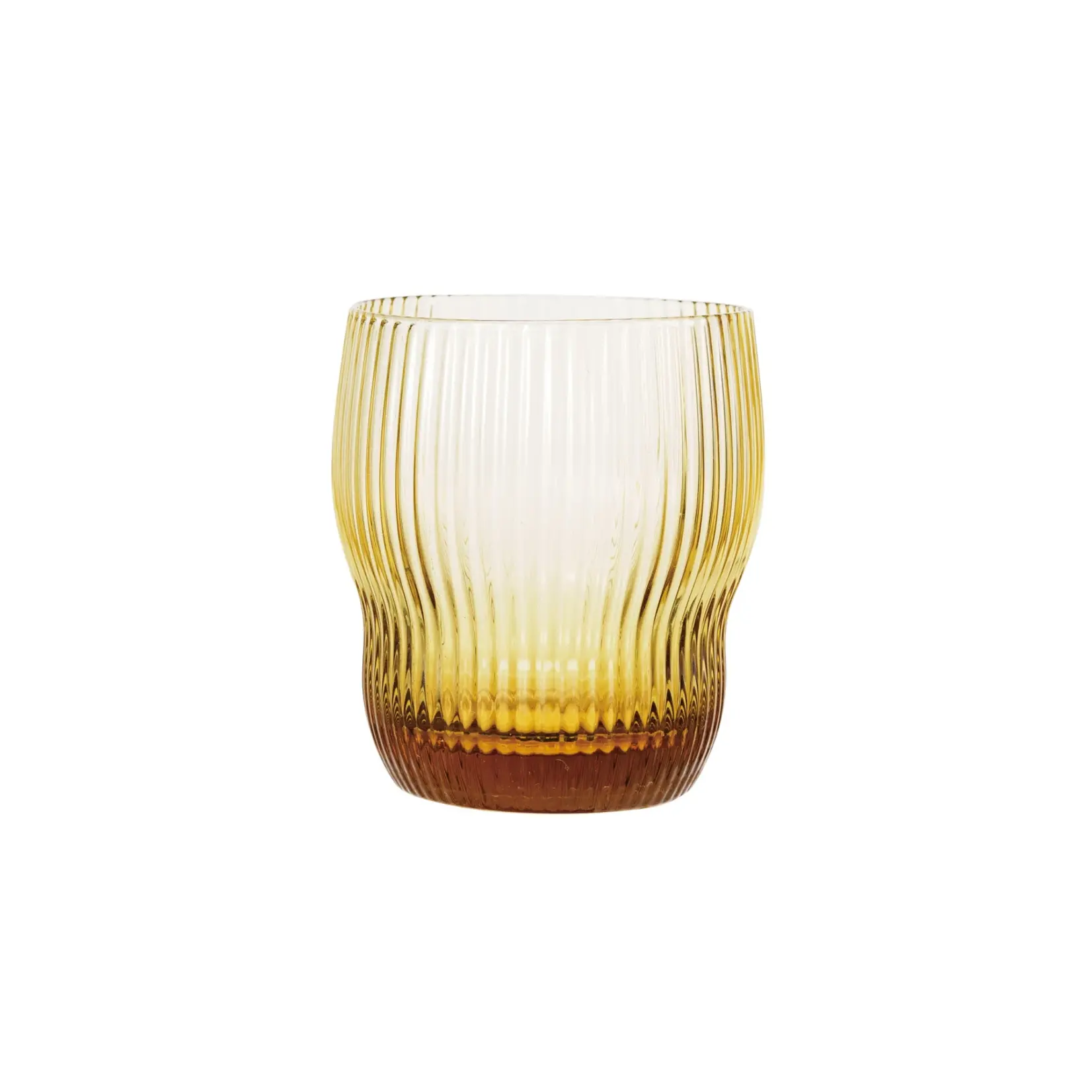 Bloomingville Drinking Glass Fluted Amber 8oz