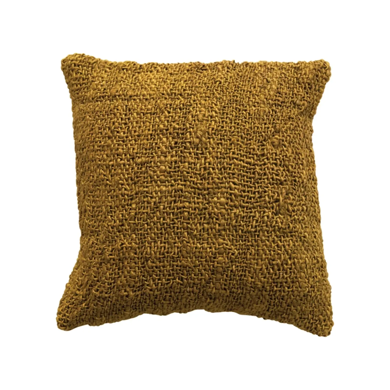 Bloomingville Woven Cotton & Jute Pillow Chartreuse