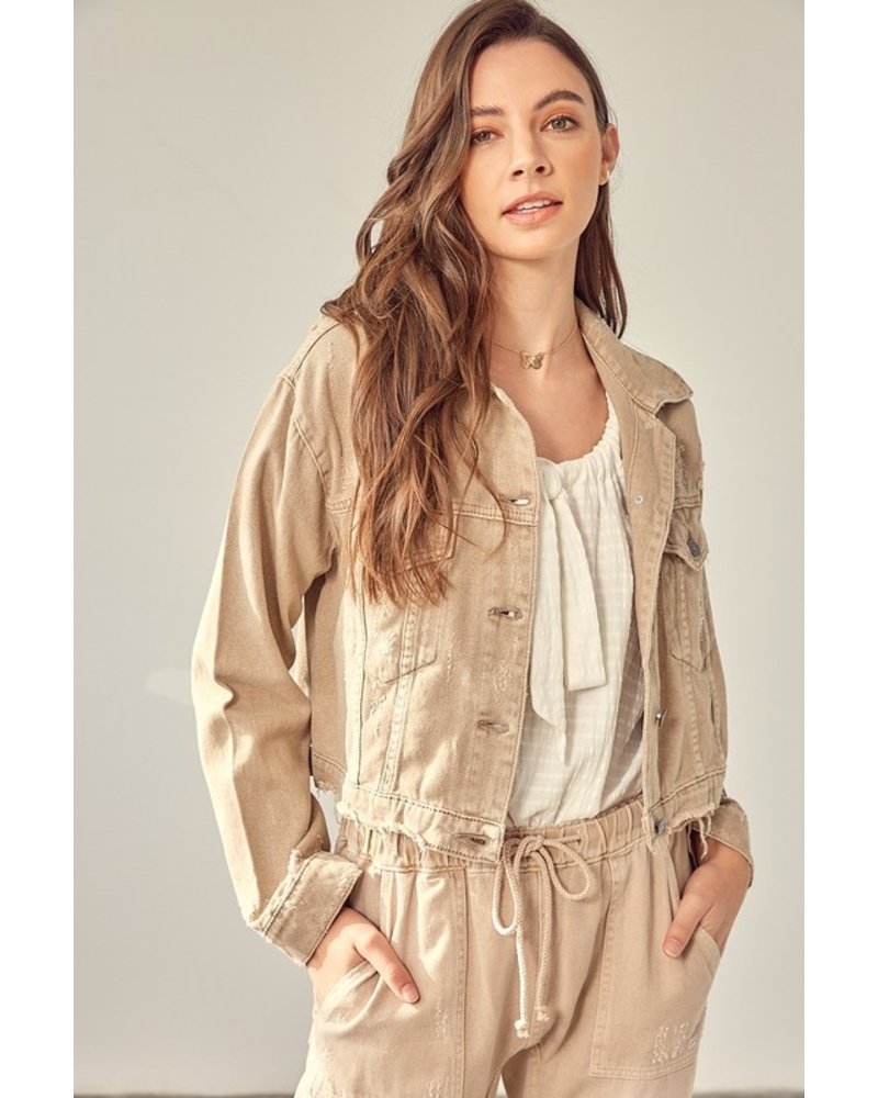 Mustard Seed Colored Denim Jacket 