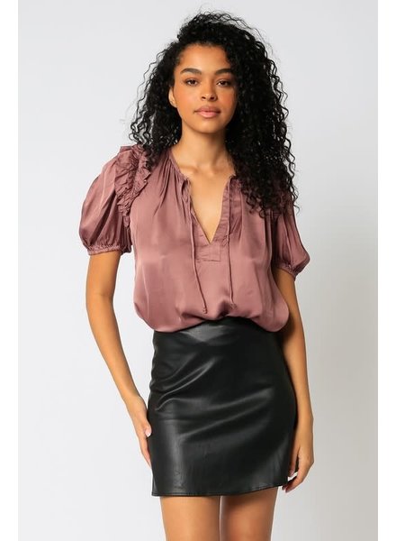 Olivaceous Olivaceous Silky Ruffle Top
