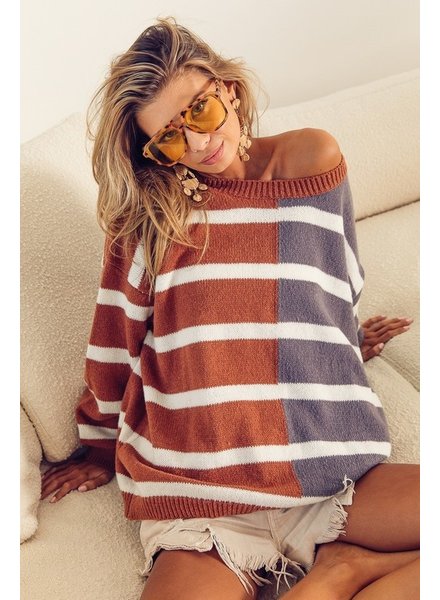 BIBI Bibi Sweater Charcoal Stripe