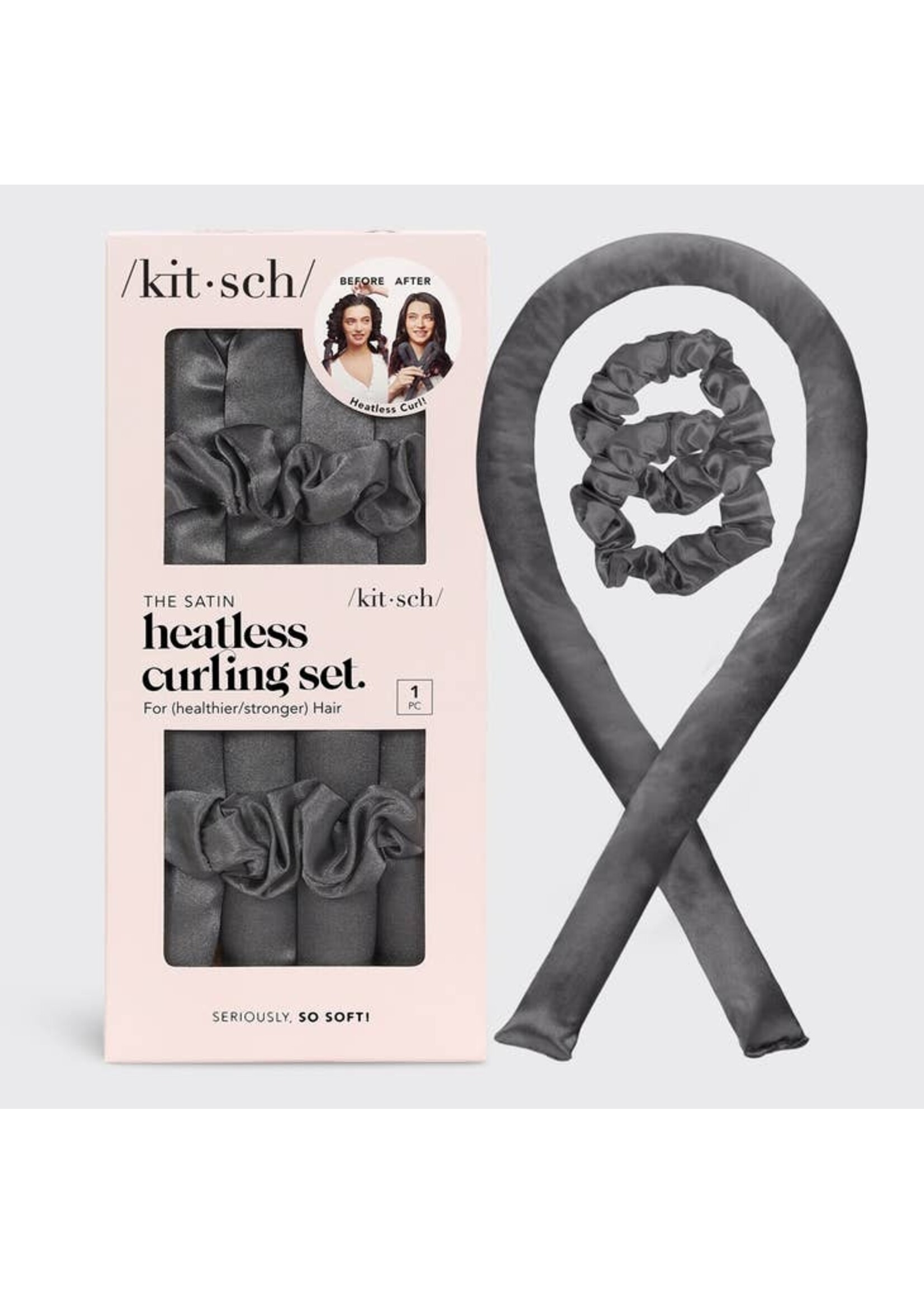 Kitsch Kitsch Satin Heatless Curling Set Charcoal