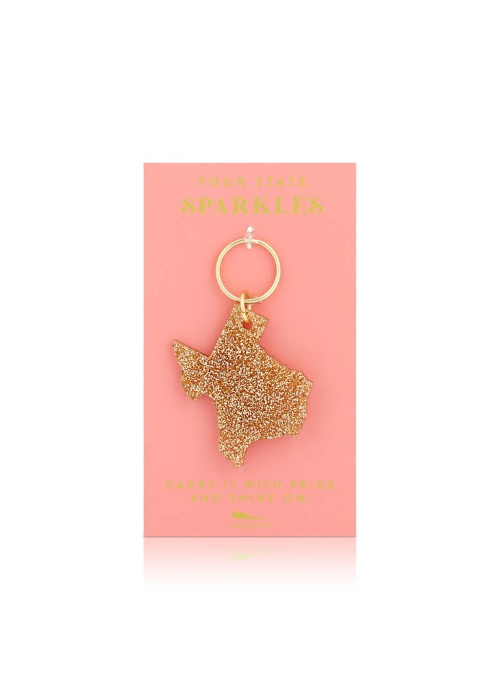 Shiraleah Lucky Feather Gold Glitter Shapes Key Chain