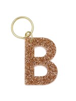 Lucky Feather Lucky Feather Gold Glitter Initial Keychain