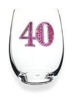 Queens Jewels Queens Jewels Stemless Glass 40th