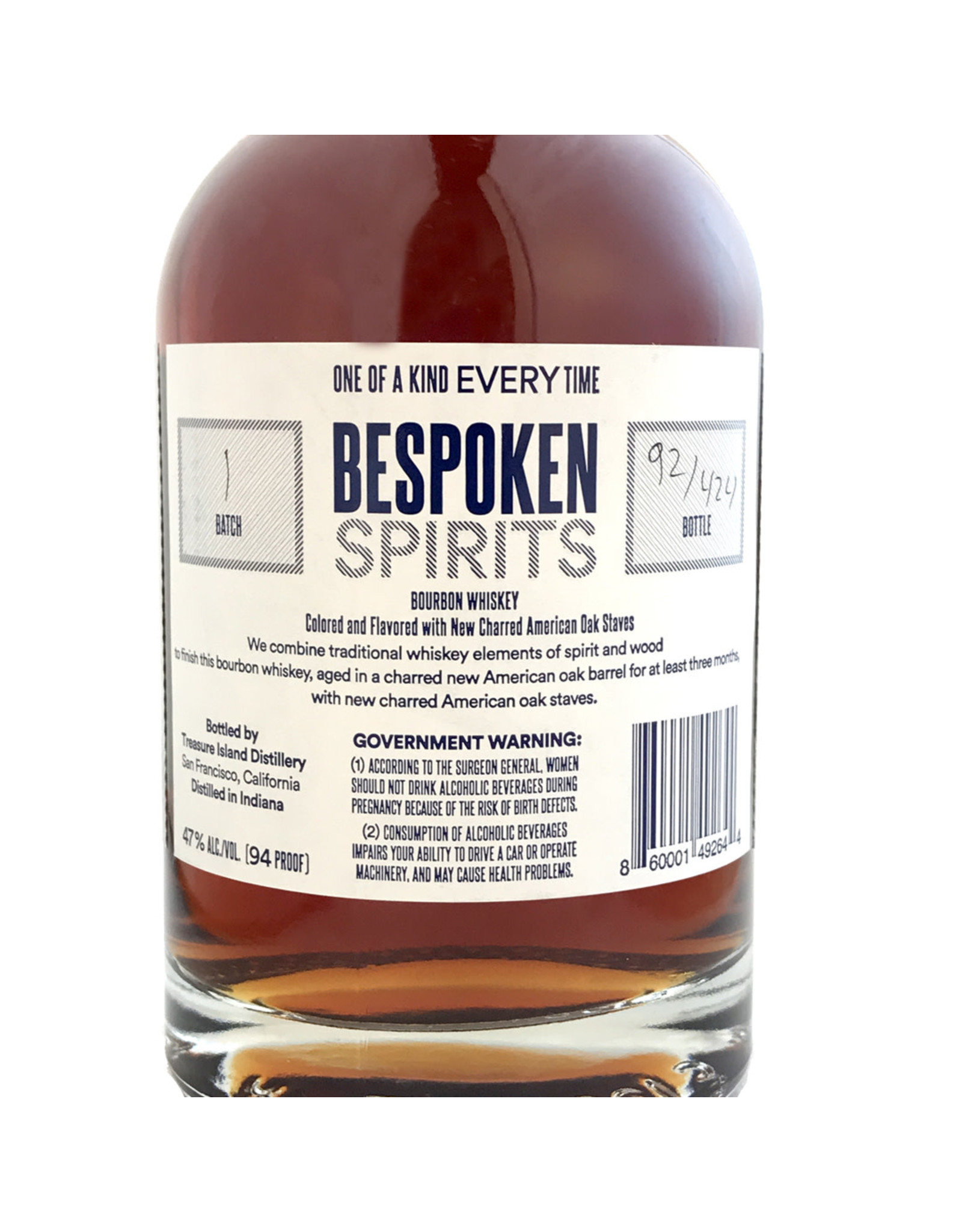 Bespoken Spirits Bourbon Whiskey 94 Proof 375ml BLUE