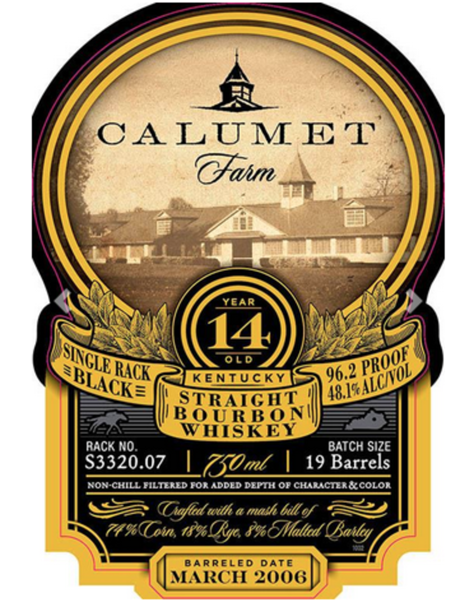 Calumet Single Rack Black Straight Bourbon Whiskey 14Yr 96.2Pf