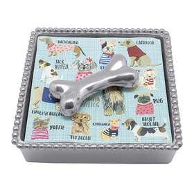 Mariposa Dog Bone Beaded Napkin Box