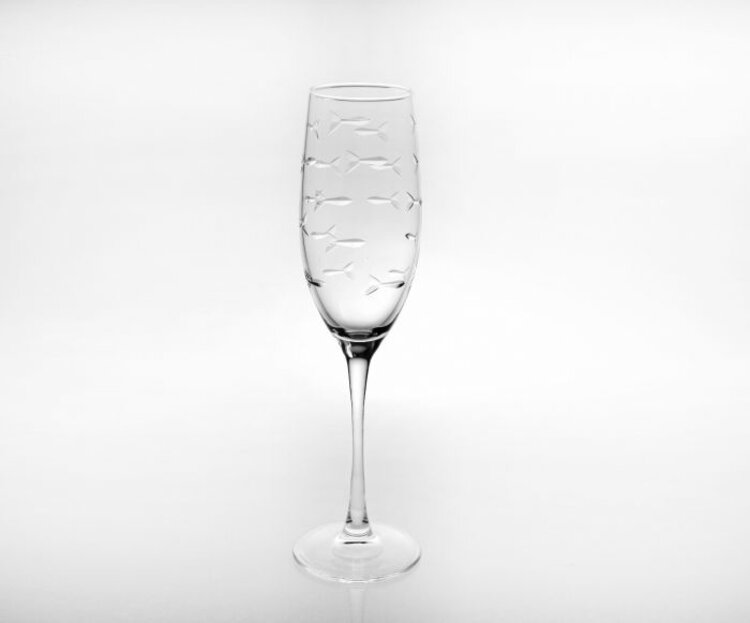 School of Fish Champagne Flute 8 oz