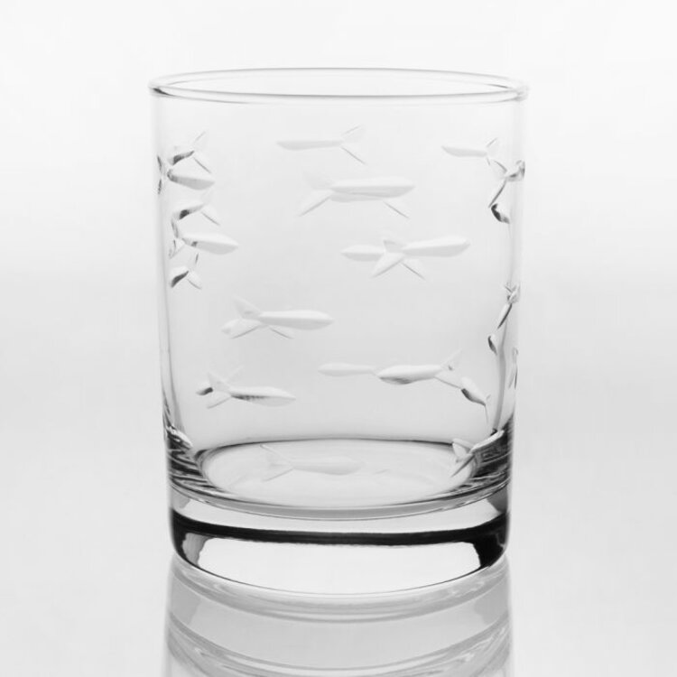 School of Fish Double Old Fashion Glass 13oz