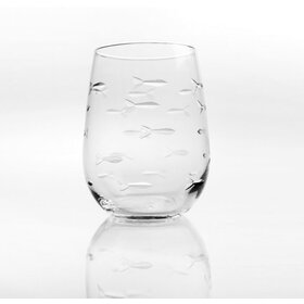 School of Fish Stemless Wine Glass