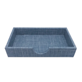 Mariposa Heather Blue Hand Towel Napkin Box