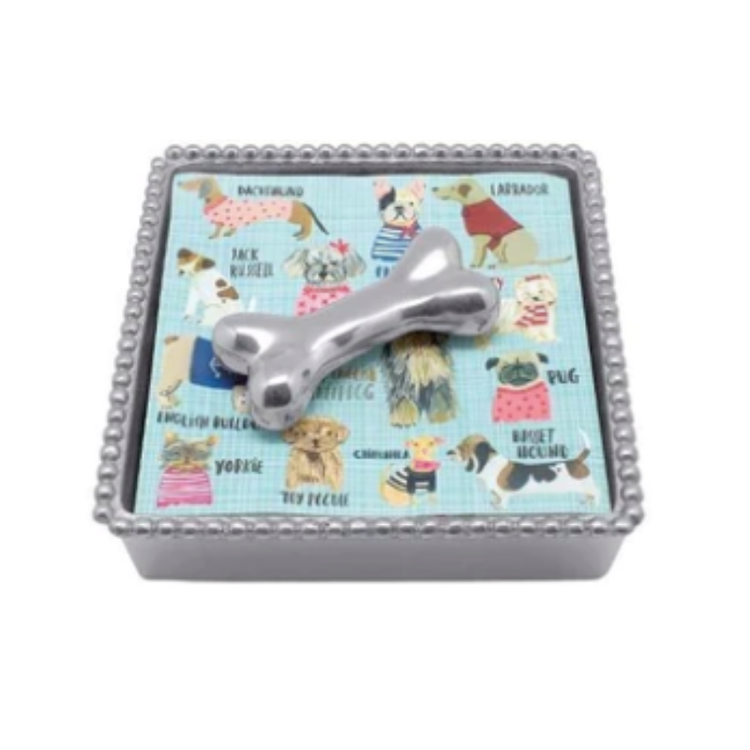 Mariposa Dog Bone Beaded Napkin Box