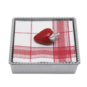 Mariposa Beaded Napkin Box - Red Strawberry