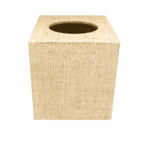 Mariposa Faux Grasscloth Cube Tissue Box Sand