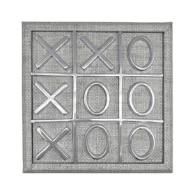 Mariposa Faux Grasscloth Tic Tac Toe Gray
