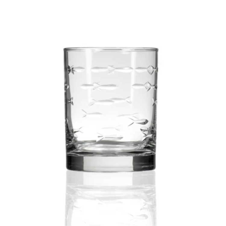 School of Fish Double Old Fashion Glass 13oz