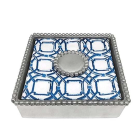 Mariposa Round Pearl Beaded Napkin Box