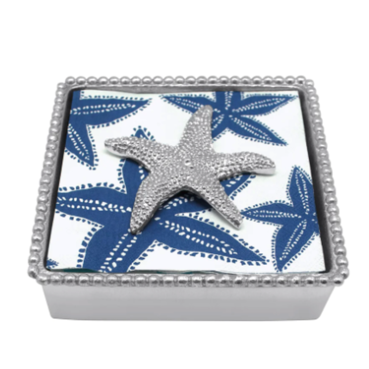 Mariposa Starfish Beaded Napkin Box
