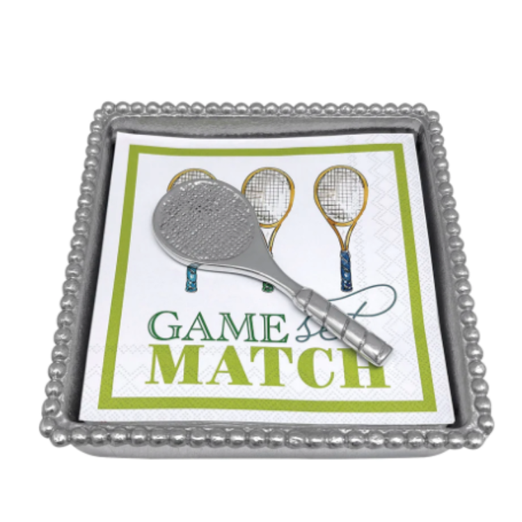 Mariposa Tennis Racket Beaded Napkin Box