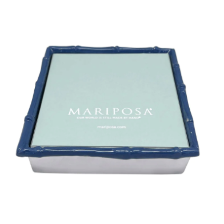 Mariposa Blue Bamboo Napkin Box with Insert