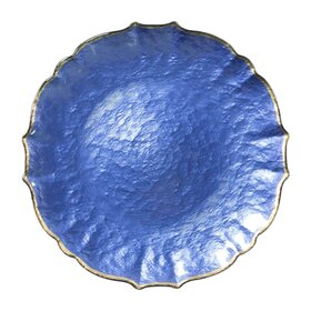 Viva by VIETRI Baroque Glass Cobalt Service Plate