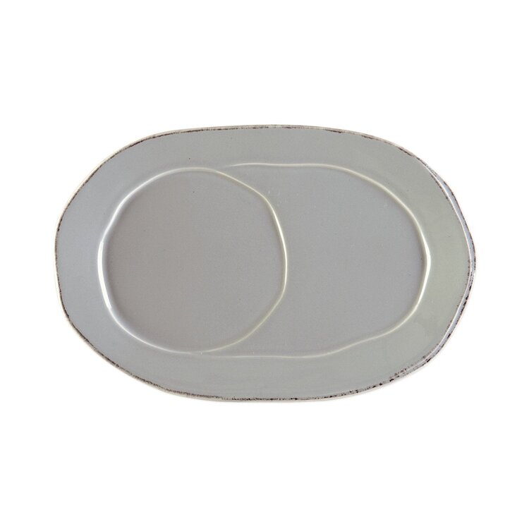 Vietri Lastra Gray Small Oval Platter