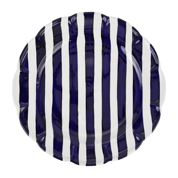Vietri Amalfitana Cobalt Stripe Salad Plate