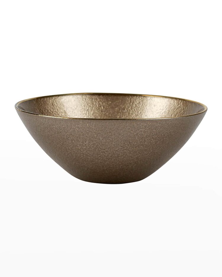 Vietri Metallic Glass Fawn Small Bowl