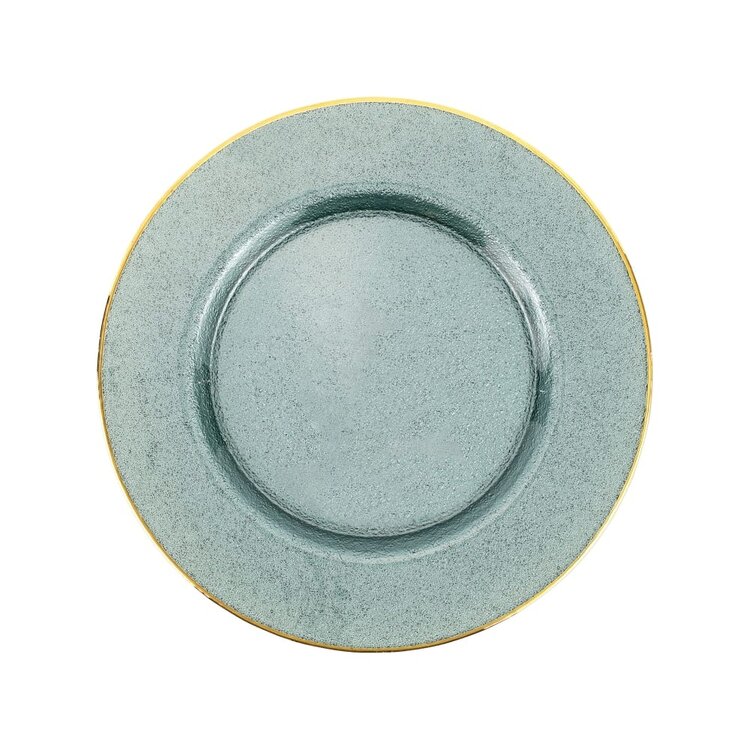 Vietri Metallic Glass Aquamarine Service Plate