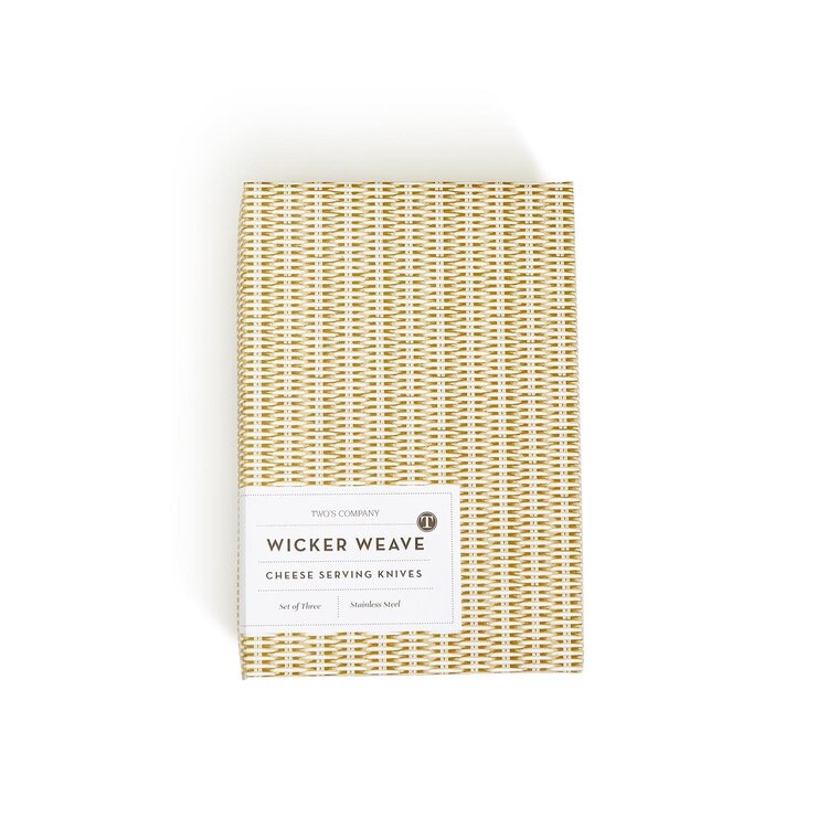 Two's Company Wicker Weave Cheese Knives - Set of 3