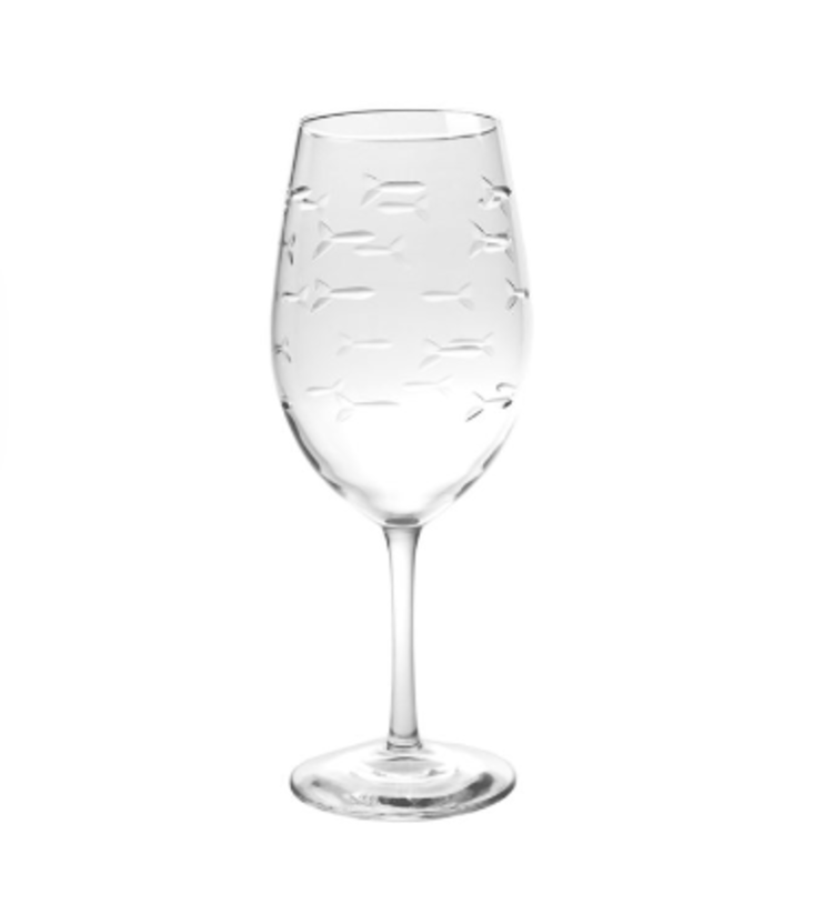 School of Fish White Wine glass 12oz