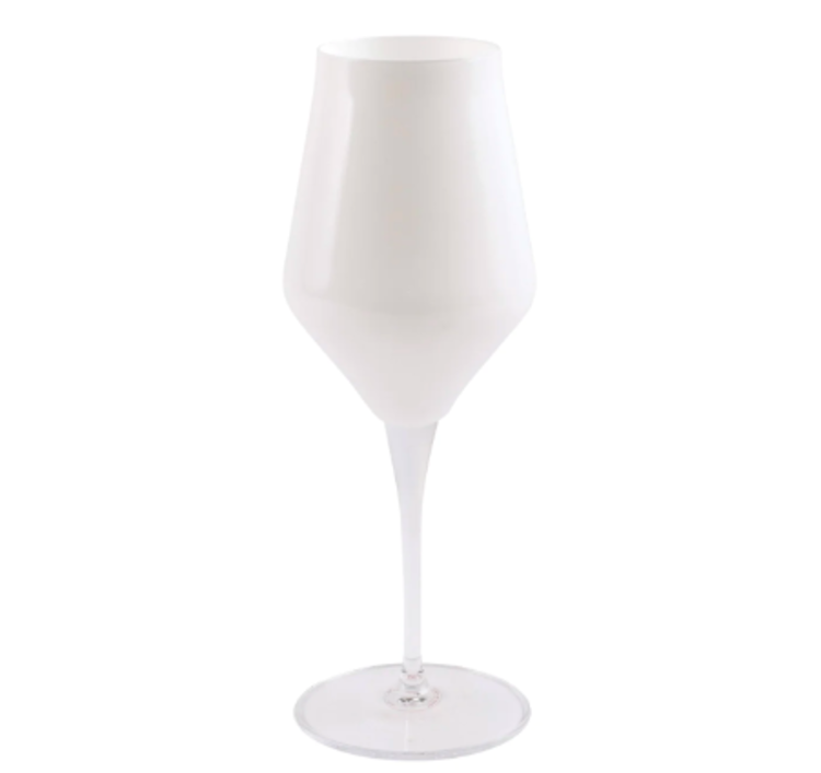 Vietri Contessa White Water Glass